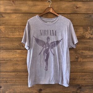 NIRVANA Washed Purple Angel Graphic Tee